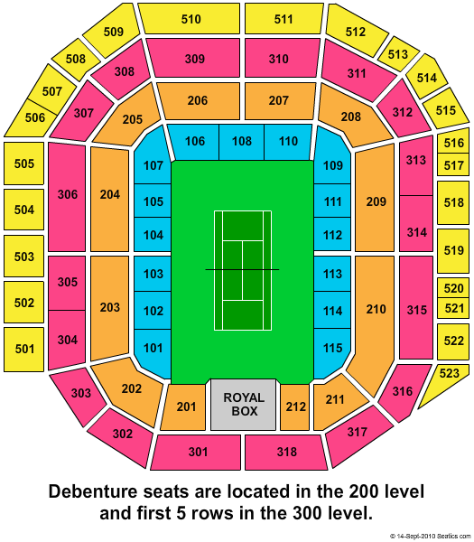 The All England Lawn Tennis & Croquet Club Seating Map